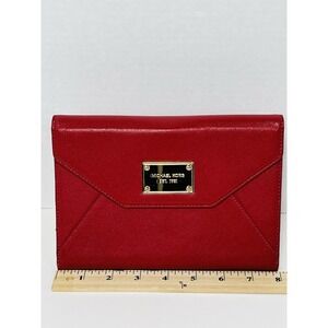 Michael Kors iPad Mini Clutch Case Red Saffiano Leather Tablet Display Holder